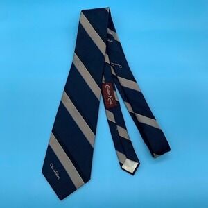 Oscar De La Renta‎ Blue/Gray Striped Men's Classic Neck Tie Caster Knott